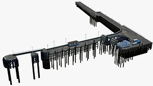 pier mooring sea 3D model