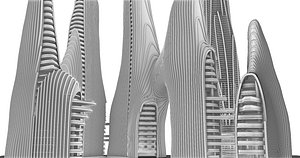 3D Shan Shi Futuristic City