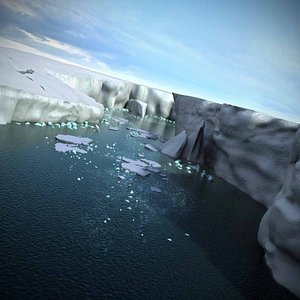 antarctica glaciers icebergs ice 3d max