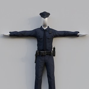 3D Rigged Police base mesh