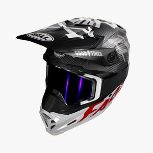 3D Bell Moto-9 Flex Fasthouse Helmet with Mask Low-poly 3D model