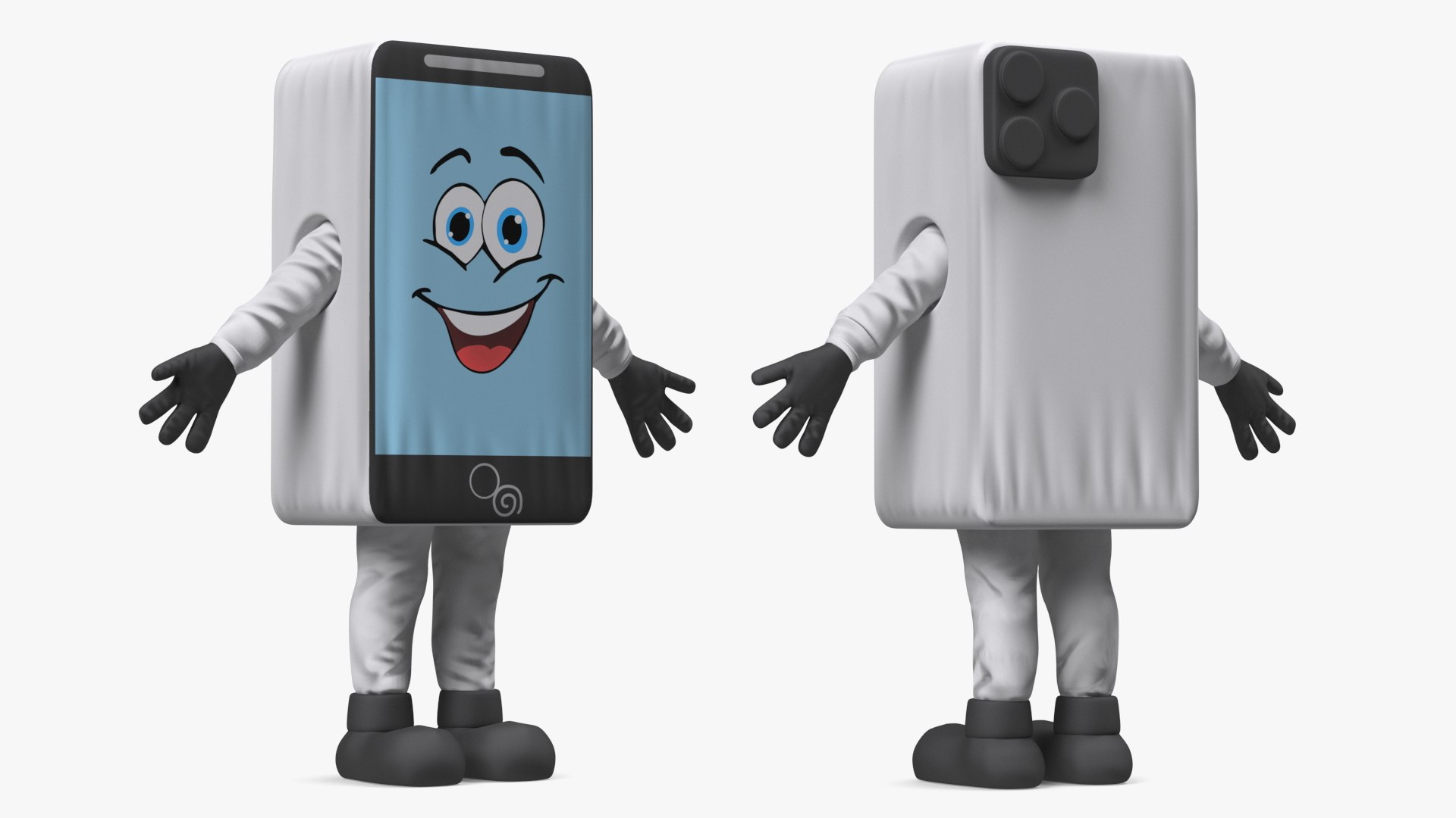 Mascot Character IPhone White Rigged Model - TurboSquid 2060256