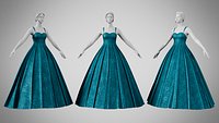 Dress 49 Teal Velvet With Design