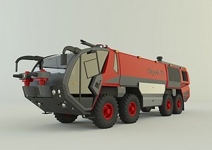 3D airport fire truck 3D model