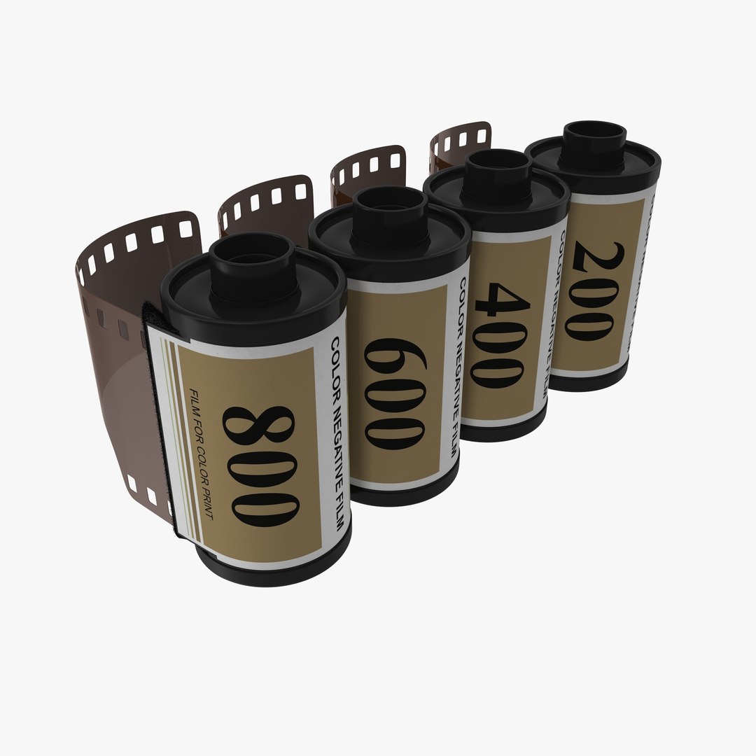 Film Roll 35mm Gold 3D Models Set 3D model preview