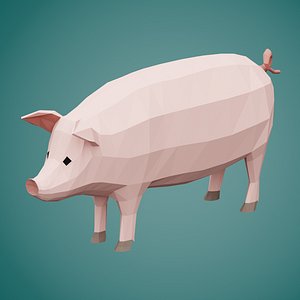 Stylized lowpoly PIG