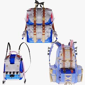 3D 3x bag Wintry Ruler Backpack model