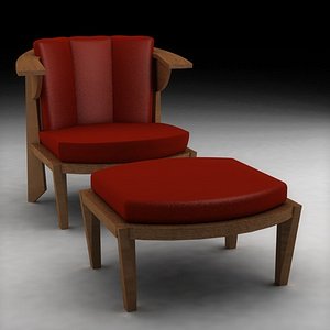 3d frank lloyd wright armchair model