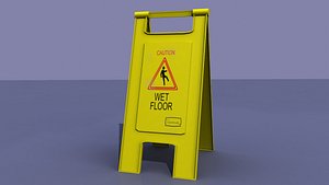 3d wet floor sign