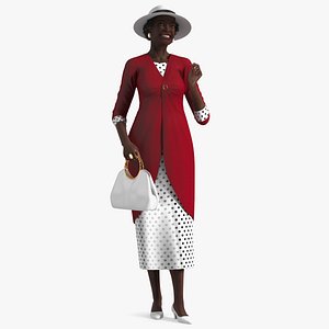 Afro American Grandma Party Dress Standing