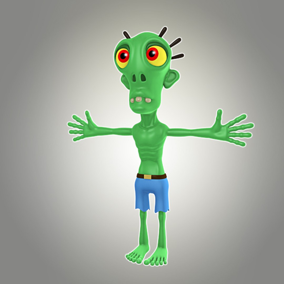 3d Model Of Cartoon Zombie