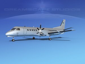 cockpit saab 2000 3D model