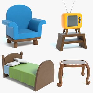 cartoon furniture chair 1 3D model