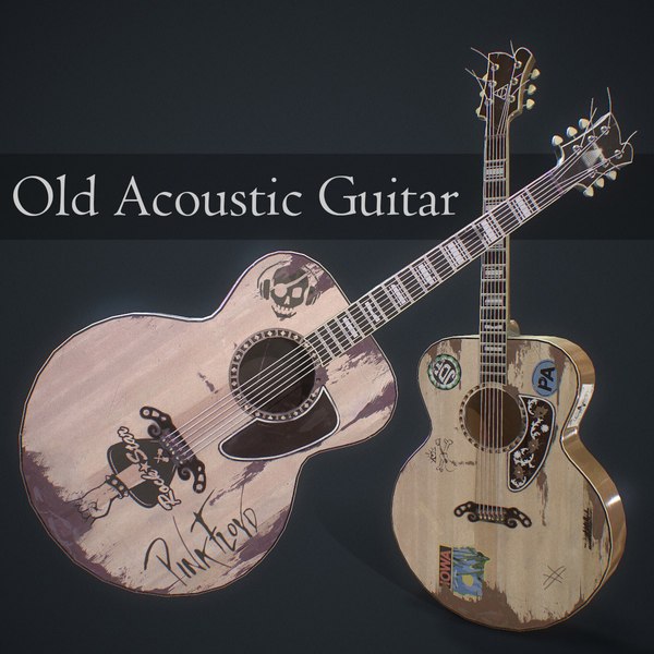 modelo 3d Guitarra acústica antigua pbr Low-poly - TurboSquid 1730713