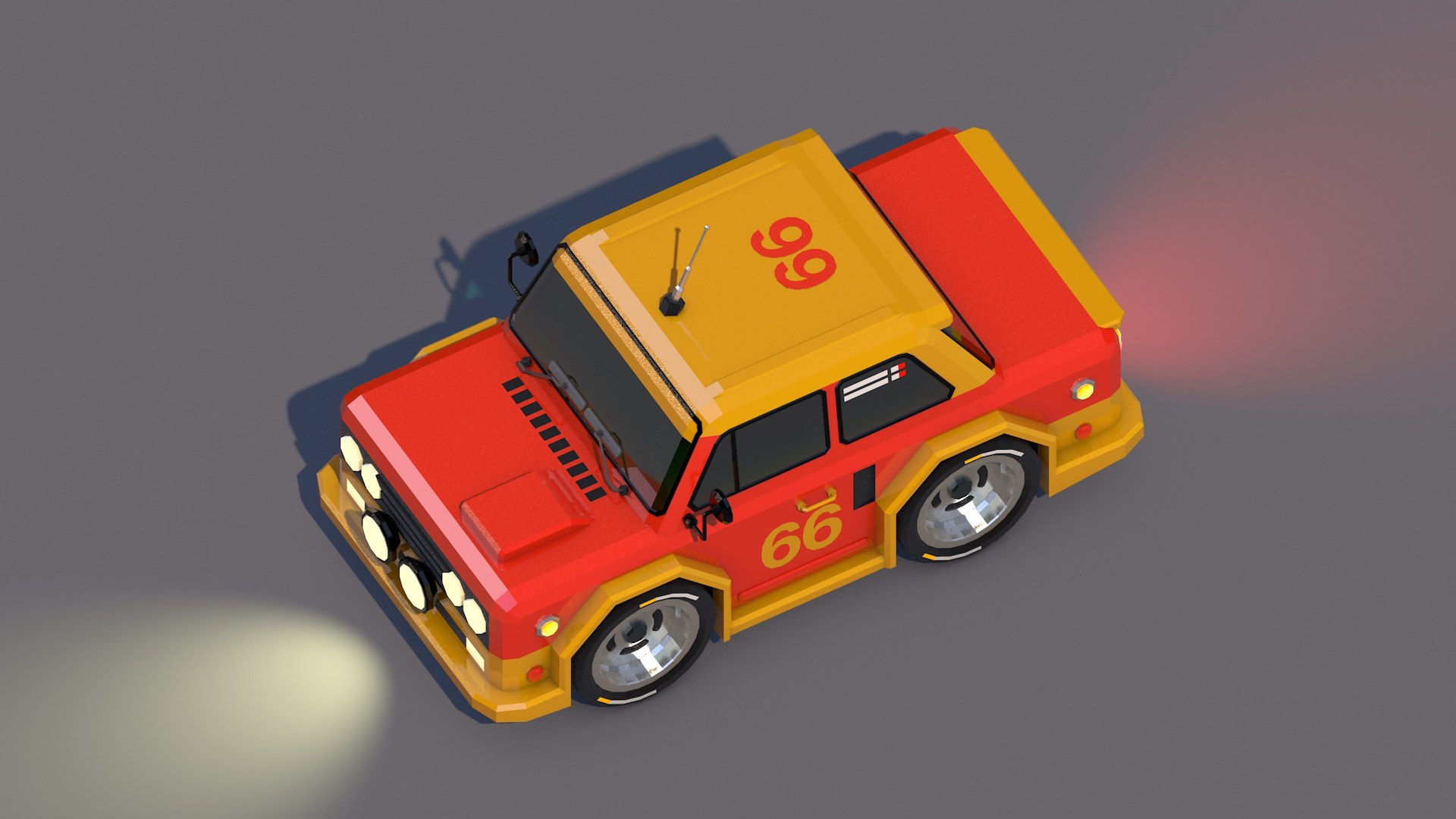 3D Rally Car - Red and Orange - TurboSquid 2135528