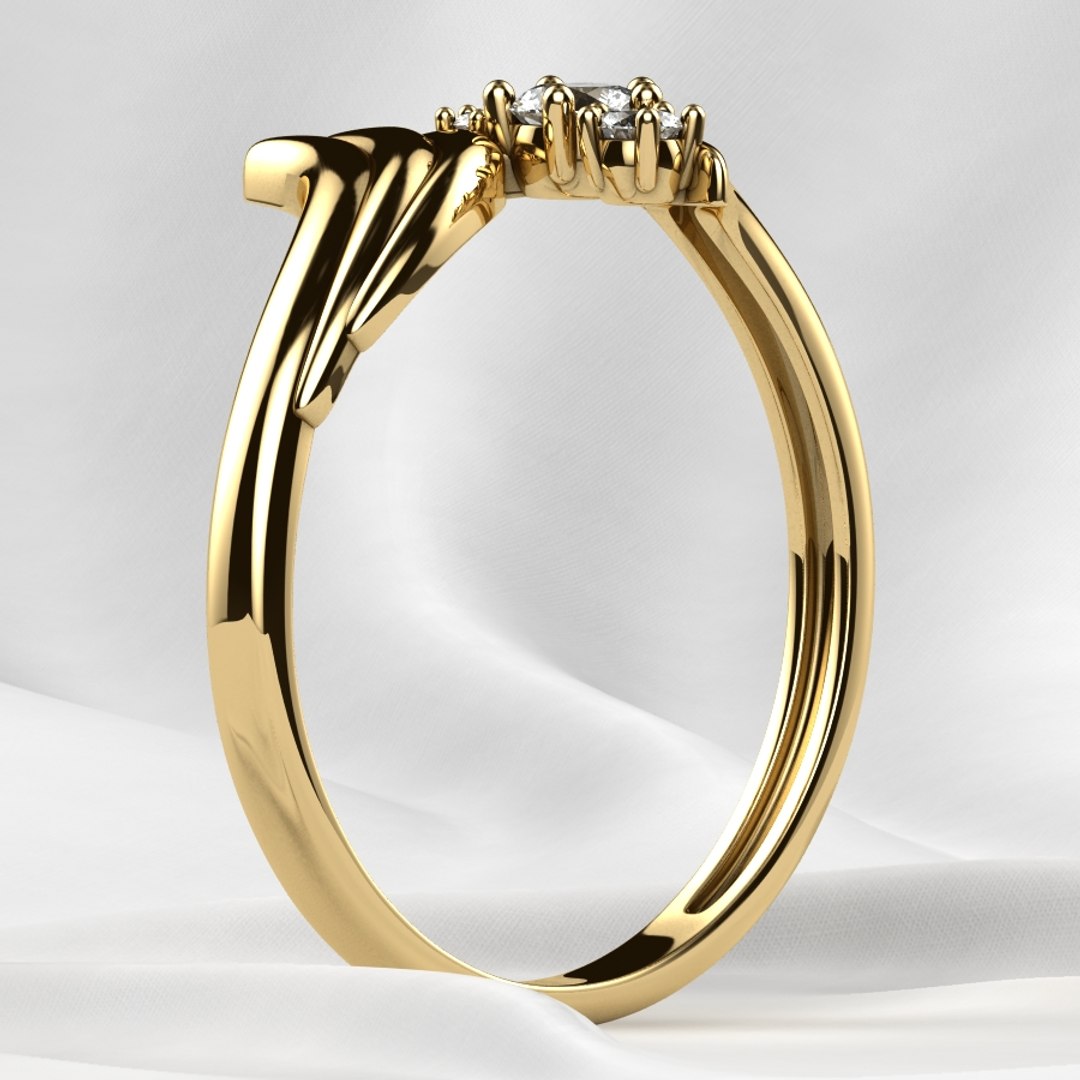 Wing Fashion Gold Ring Model - TurboSquid 1804446