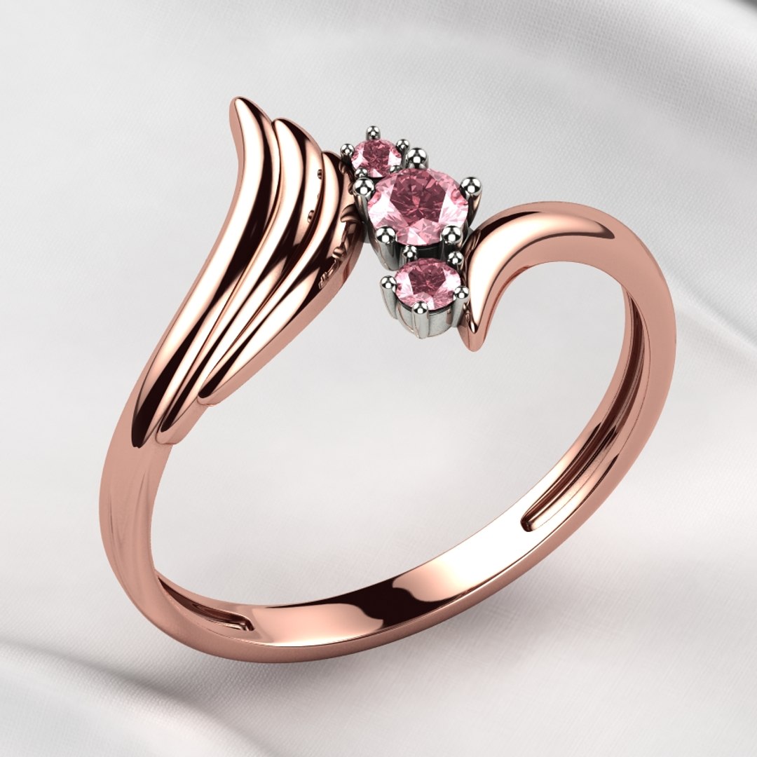 Wing Fashion Gold Ring Model - TurboSquid 1804446