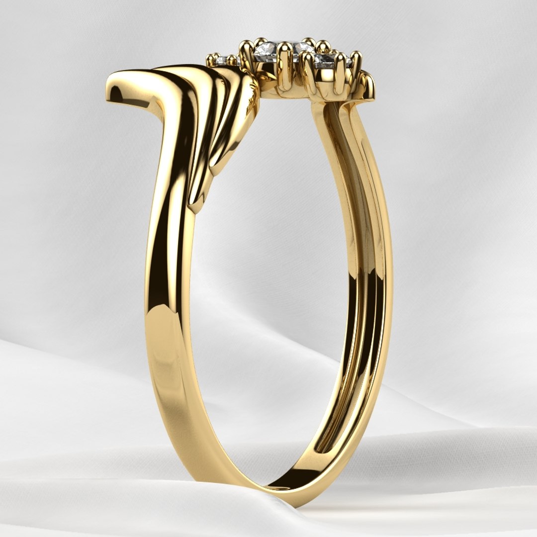 Wing Fashion Gold Ring Model - TurboSquid 1804446