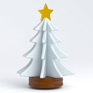 christmas tree table show piece snow 3D model