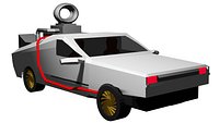 Low Poly Delorean Back To The Future