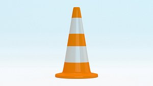 traffic cone rounded 3D