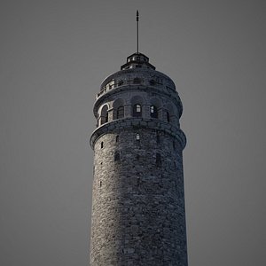 3D model old galata tower
