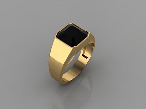 3D model gold diamond ring