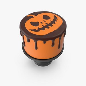 3D Halloween Cake with Pumpkin Face Topper
