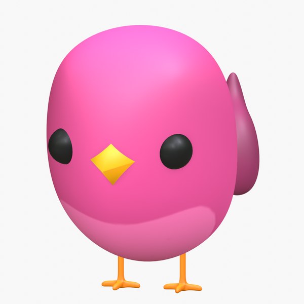 3D Cartoon Pink Birdie