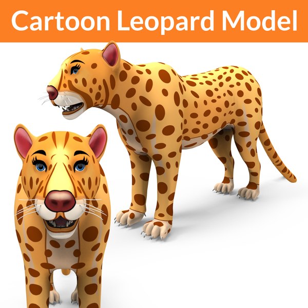 Cartoon leopard 3D model - TurboSquid 1285043