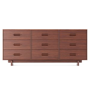 3D West Elm Collins Solid Wood 9-Drawer Dresser model