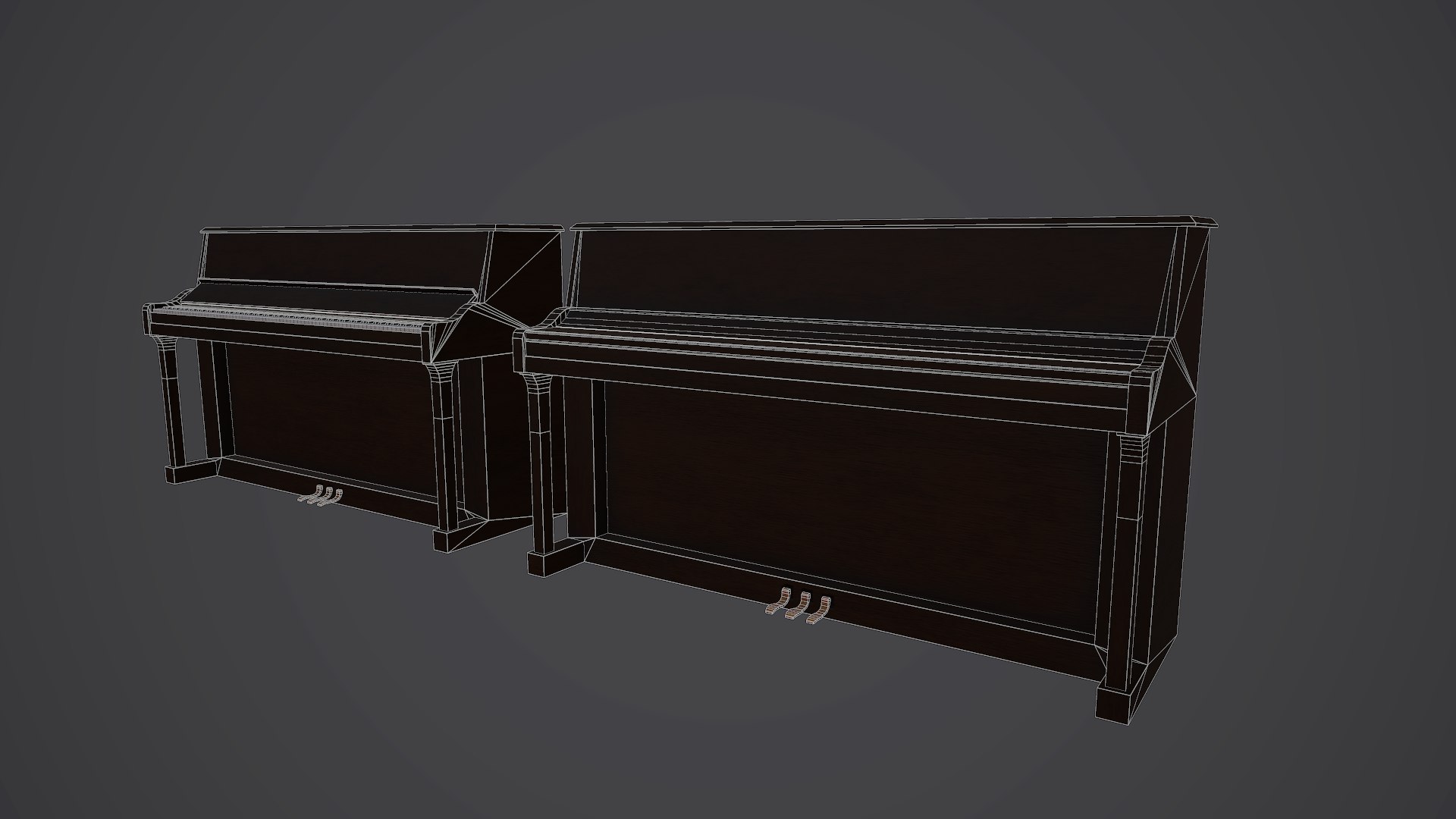 3d old piano model