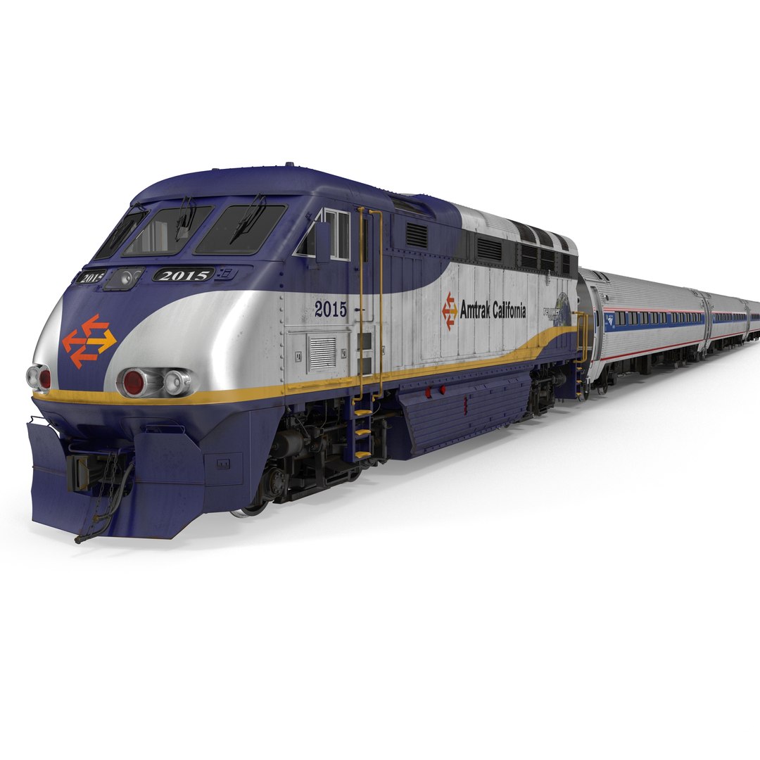 Diesel Electric Train Amtrak 3D model preview