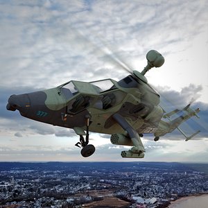 Military Attack Helicopter Eurocopter Tiger EC665 Rigged for Cinema 4D 3D model