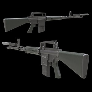 Armalite AR-10 Low Poly