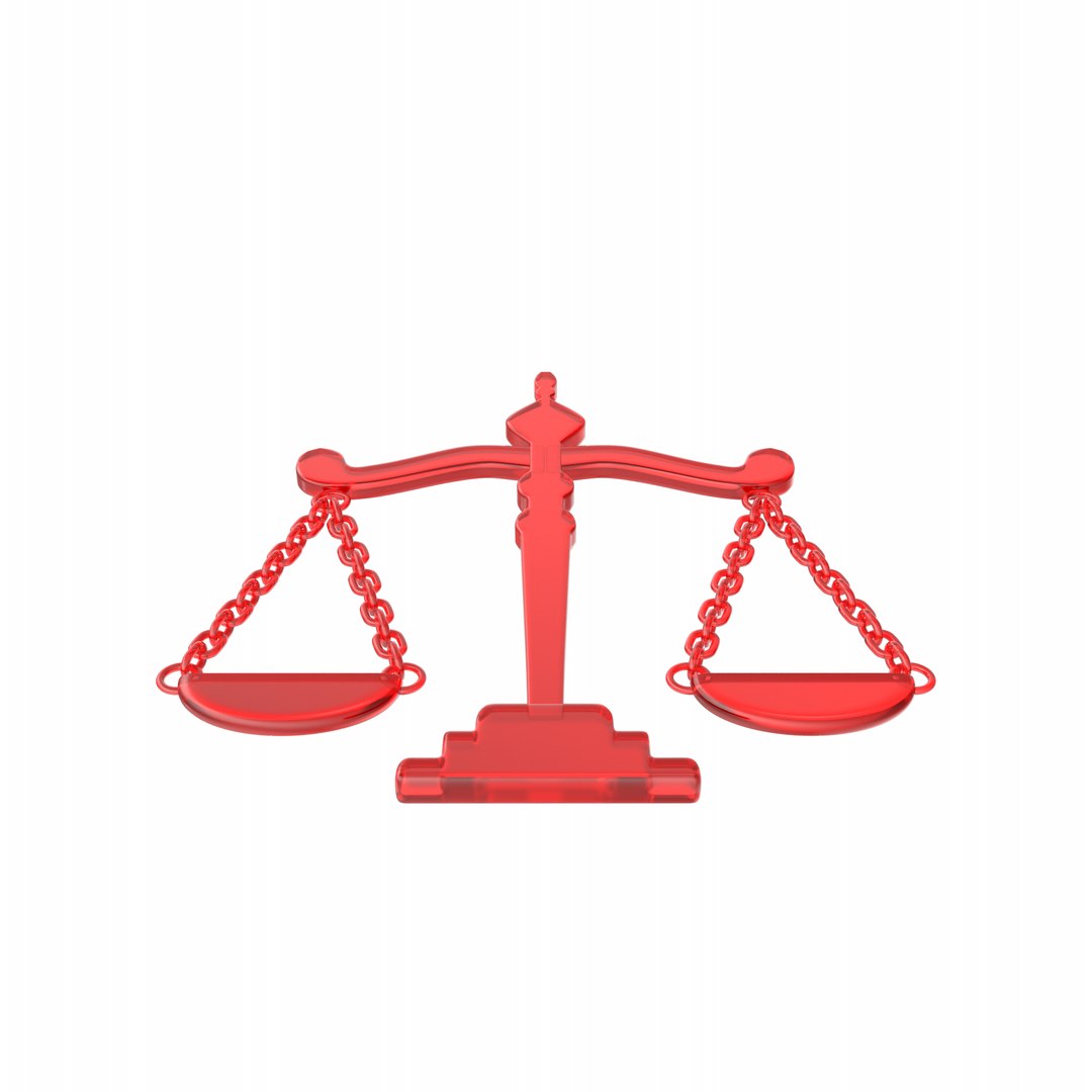Scales Symbol Red 3D - TurboSquid 2316641