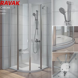 Semicircular shower enclosures Ravak Chrome