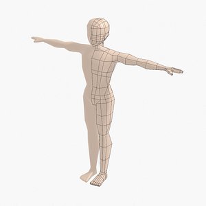 Anime Manga Man Body Low Poly Base Mesh 3D model