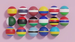 3D Flag of Ball Collection 3 model