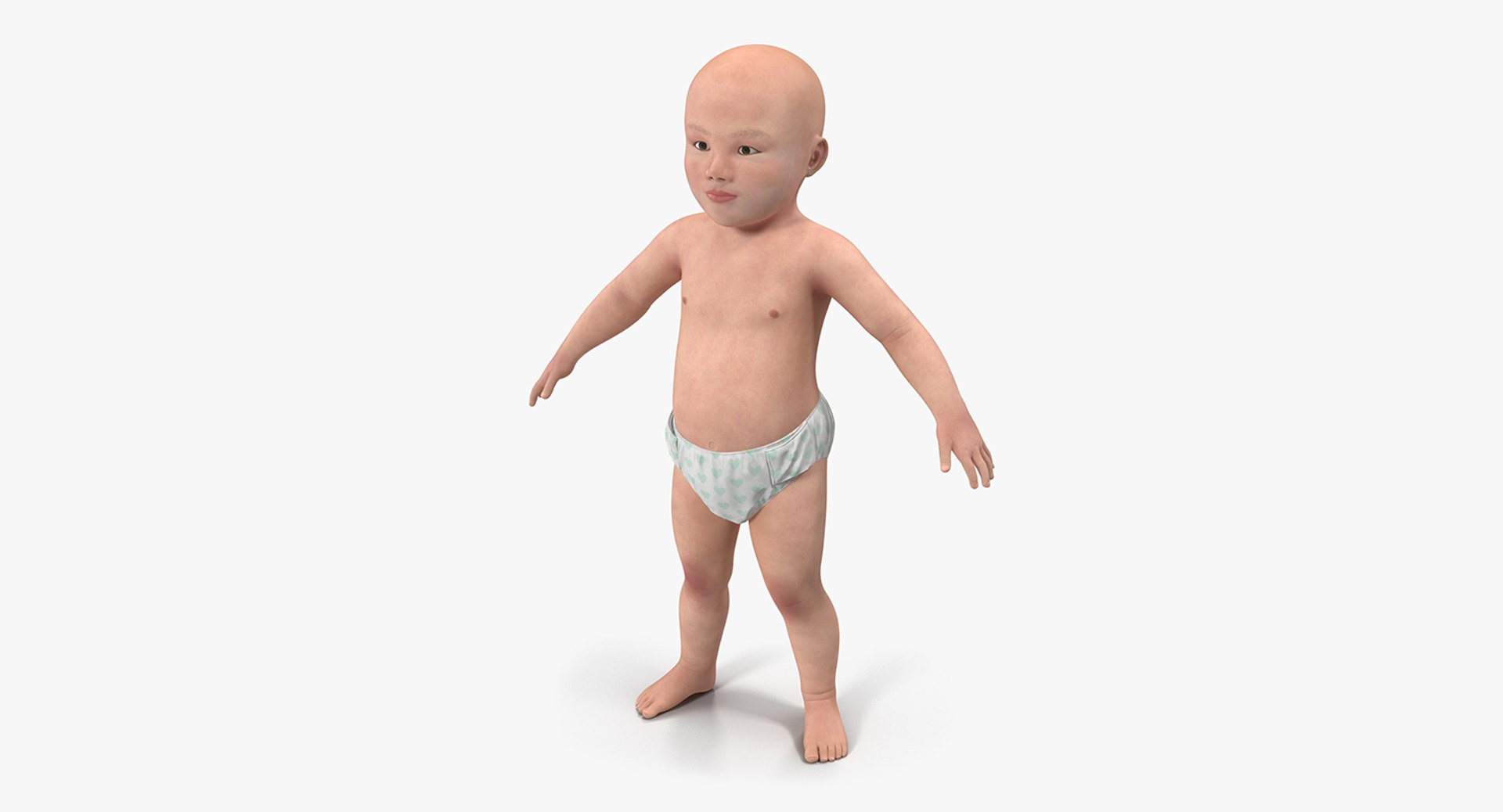 Asian Baby 3D Model preview
