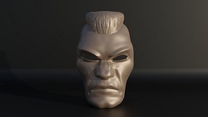 3D Mohawk Human Party Face Cosplay Mask print model