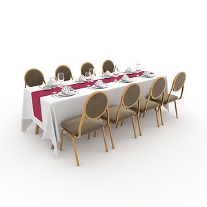 3D Banquet Table and Chair 86