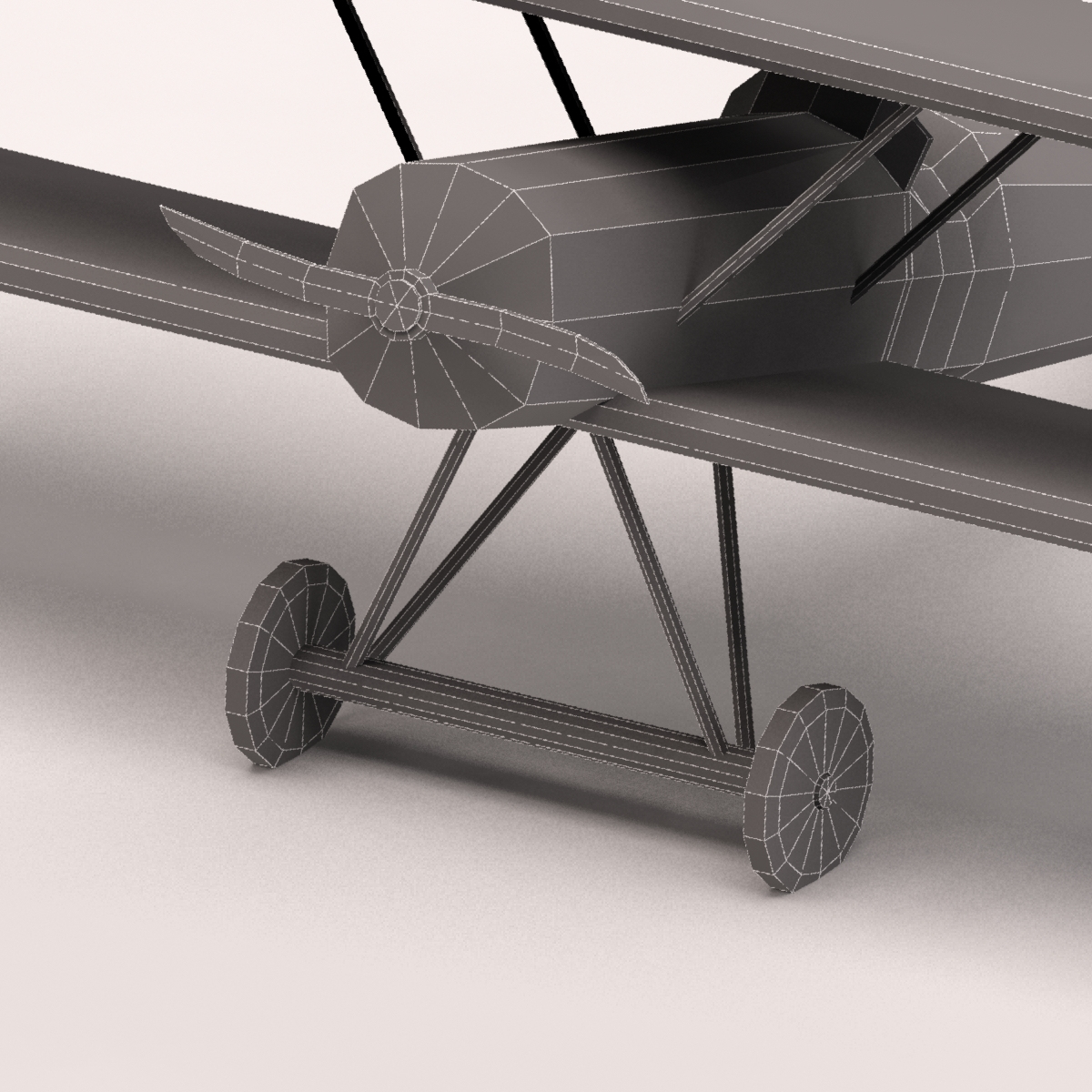 cartoon fokker plane 3d model