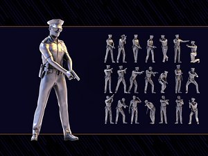 Police Figure Set 01 3D model