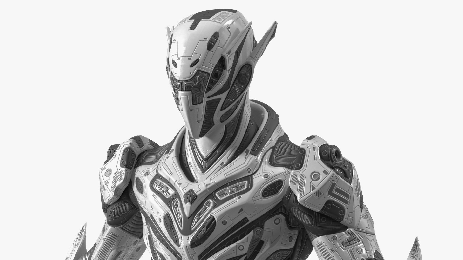 Sci-Fi Combat Robot Character Rigged For Maya 3D Model