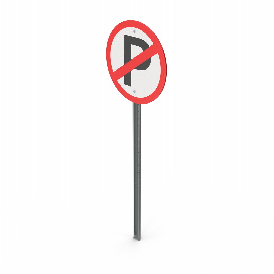 Road Sign No Parking Model - TurboSquid 2041742