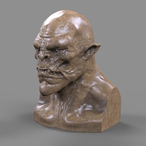 Orc Head Sculpture