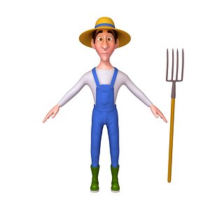 3D farmer cartoon