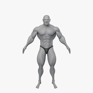 Base Mesh - Human Body - Muscular Male V2 model