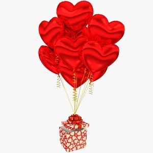 Gift with Balloons Collection V15 3D model